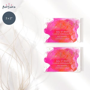 Hot Pink Orange Save the Date Karte Druckbare Damen Geburtstagsparty Ankündigungskarten Tropisches Dekor Bearbeitbare Digital Download Vorlage P200