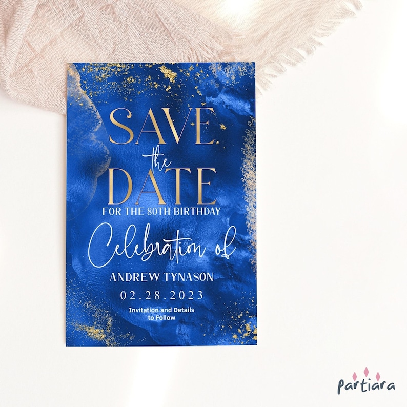 Editable Save the Date Card Birthday Party Announcement Cards Etsy