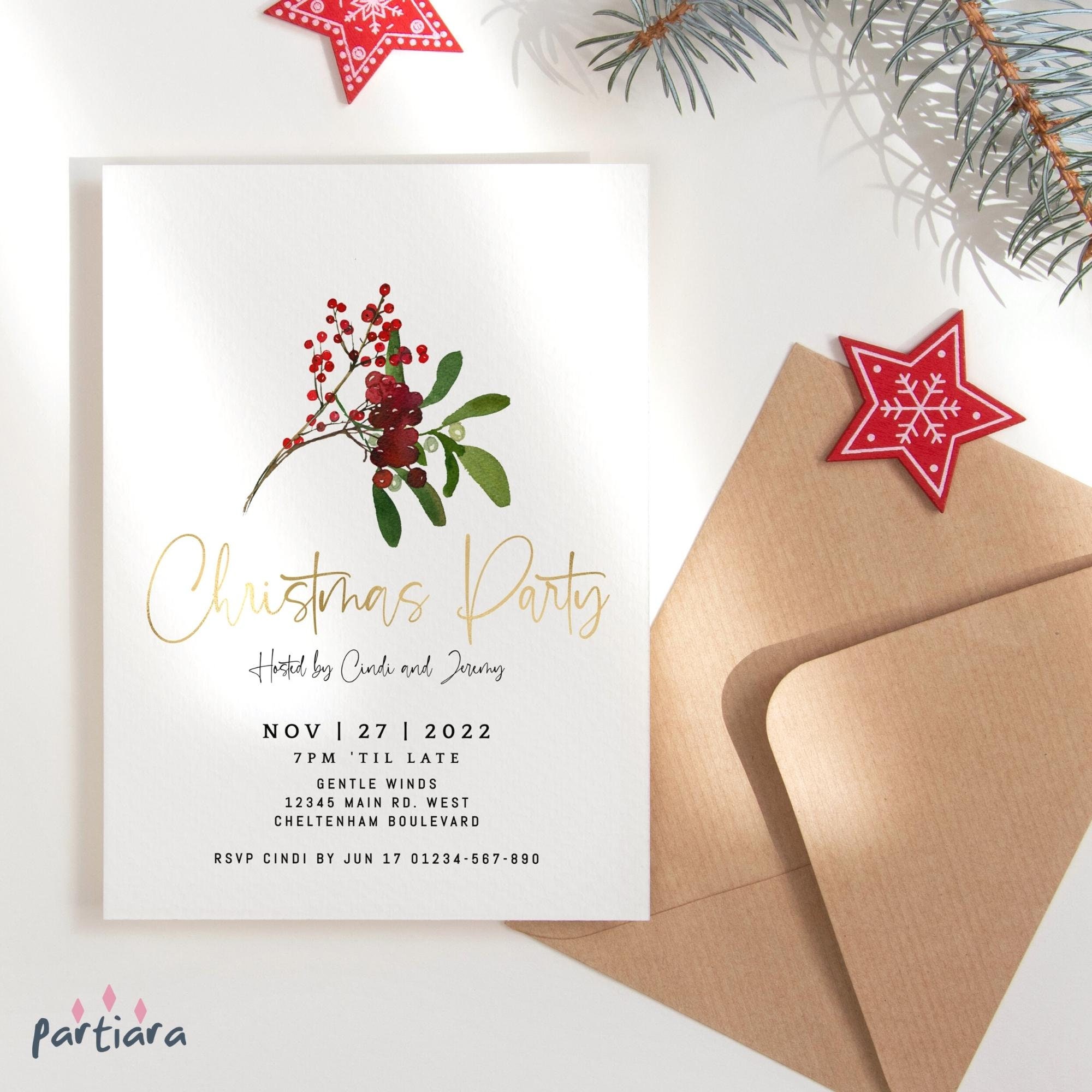 Invitación a la cena navideña, plantilla digital descargable para  invitación a la fiesta navideña, invitaciones imprimibles para adultos,  cócteles familiares editables - Etsy México, image size:2000x2000