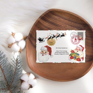 Weihnachtsmann-Umschlag Weihnachtsbriefe druckbar, DIY machen Sie Ihren eigenen Weihnachtsmann Nordpol-Mail-Geschenkwunschliste, bearbeitbarer Download P191
