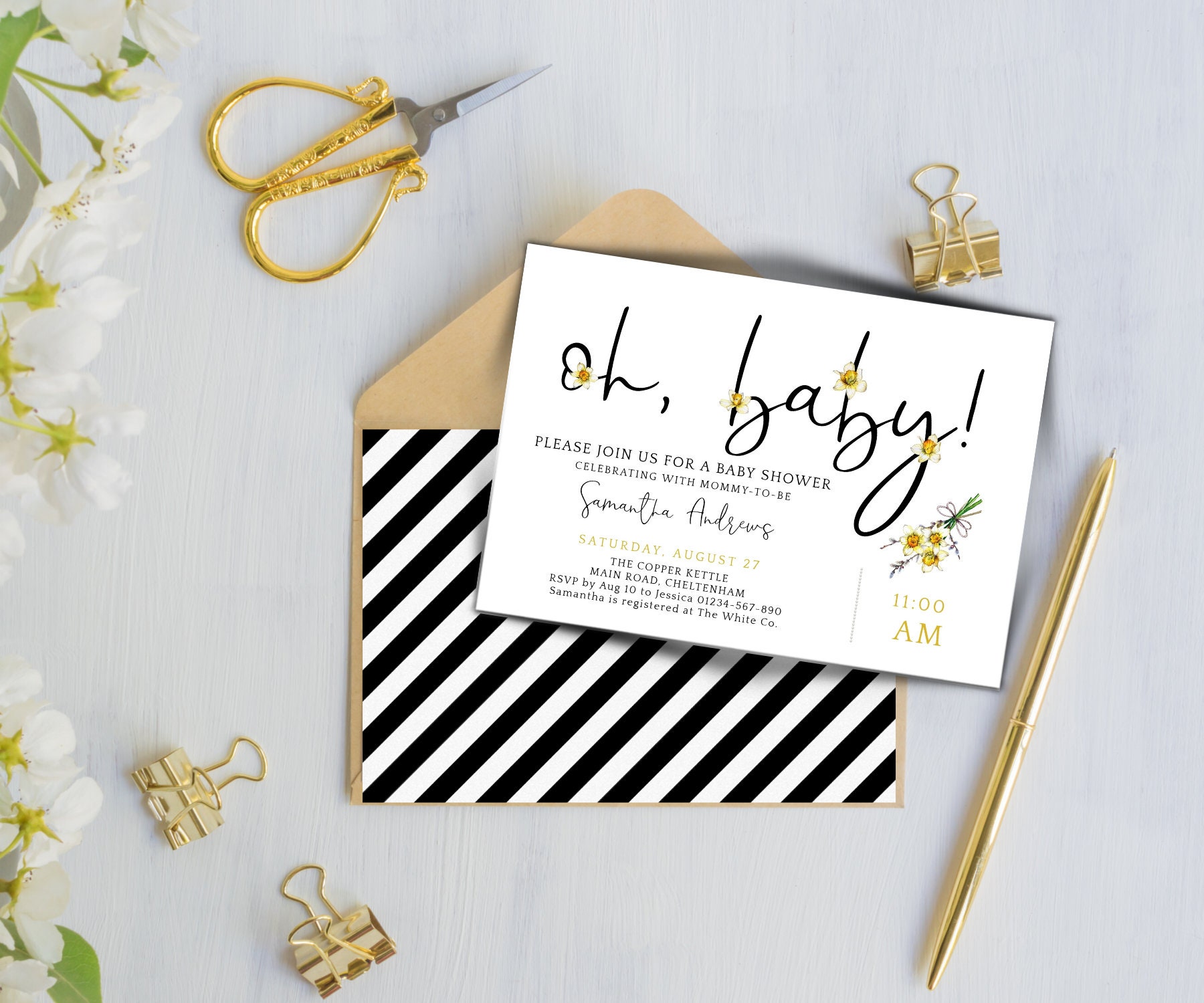 spring baby shower invitations