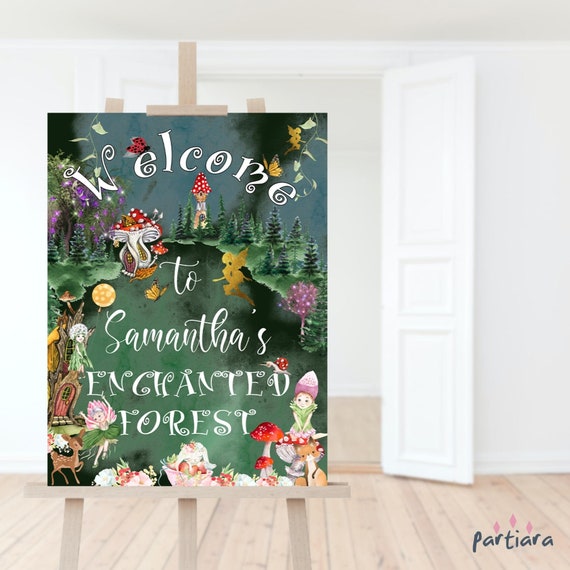 Enchanted Forest Birthday Welcome Sign Printable Fairytale - Etsy