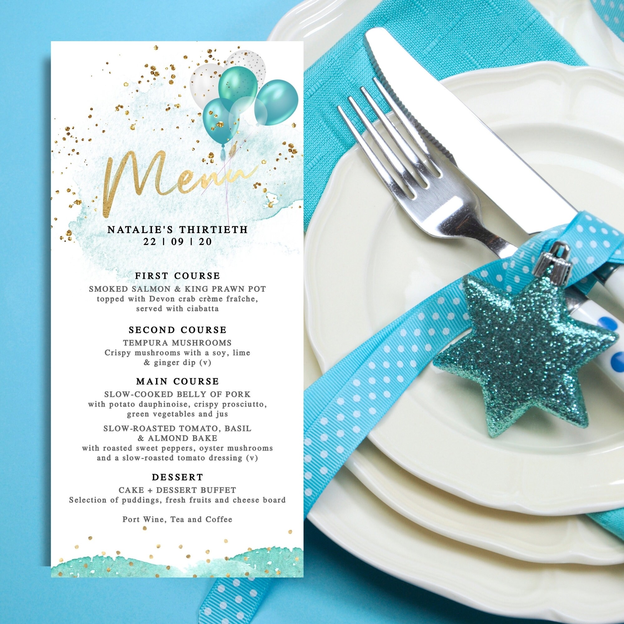 Birthday Dinner Menu Template