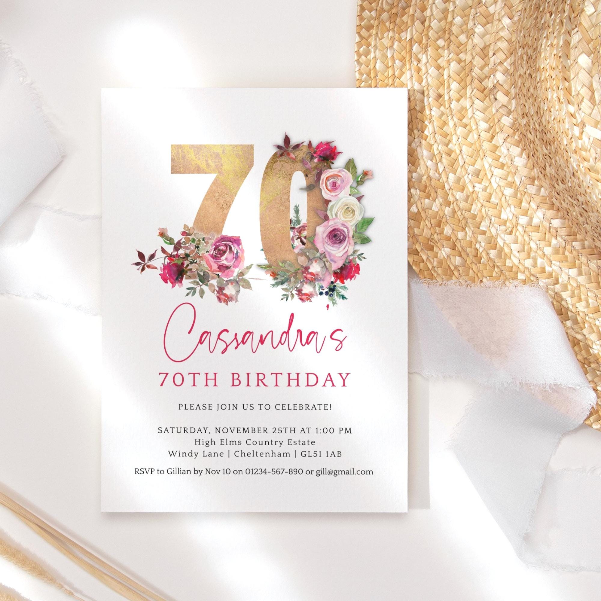 Ladies 70th Birthday Invitation Printable Garden Tea Lunch Party Invites Editable Template Pink Red Roses Gold Decor Digital Download P195 - Etsy ladies-70th-birthday-invitation-printable-garden-tea-lunch-party-invites-editable-template-pink-red-roses-gold-decor-digital-download-p195-etsy