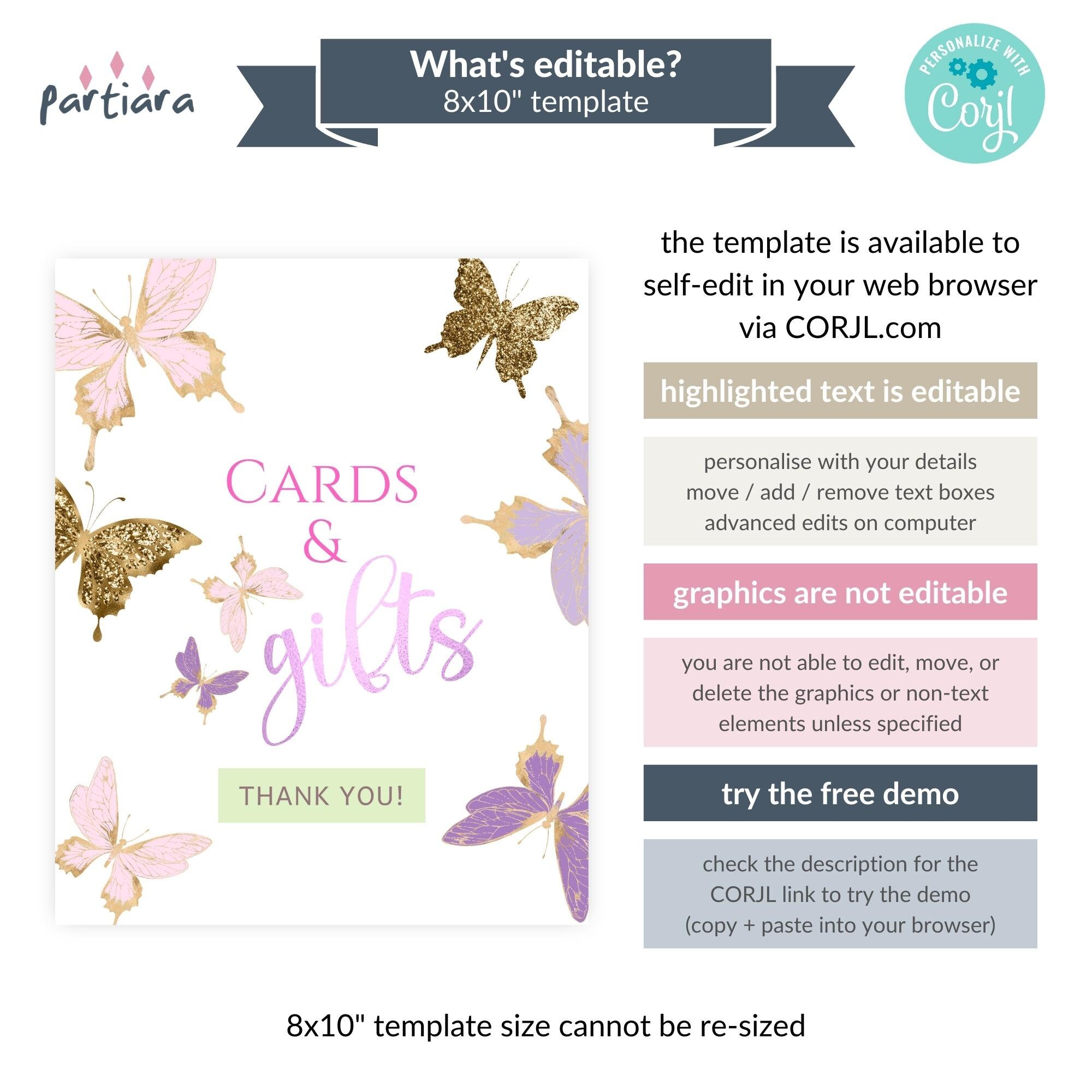Cartello Da Tavolo In Legno Per Baby Shower A Forma Di Farfalla Viola – Scritta Thank You For Coming Con Supporto - 4