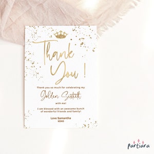 Teenager Danke Karte Tischplatte Einsätze, Geburtstag Willkommen Notecard Printable, Damen Alle Weißgold Events Decor, Bearbeitbar Download P493