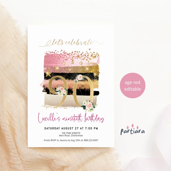 Surprise 21st Birthday Invitation Download Rose Gold (Instant Download) 