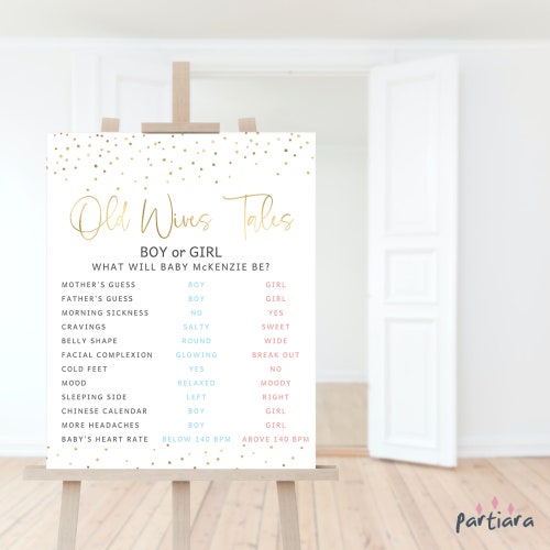 Old Wives Tales Template Printable Gender Reveal Old Wives - Etsy
