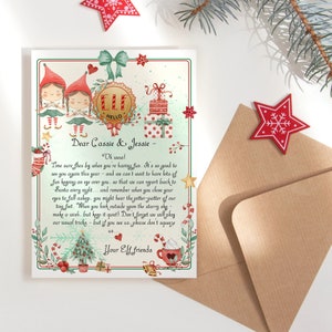 Arrival Elf Letter, Girls Hello from your Elf Printable Christmas Letters, Editable Corjl Template, Digital Download P191