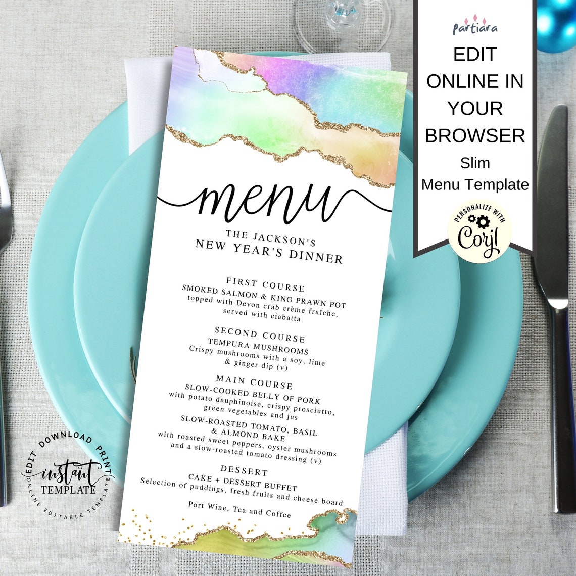 New Years Eve Menu Template