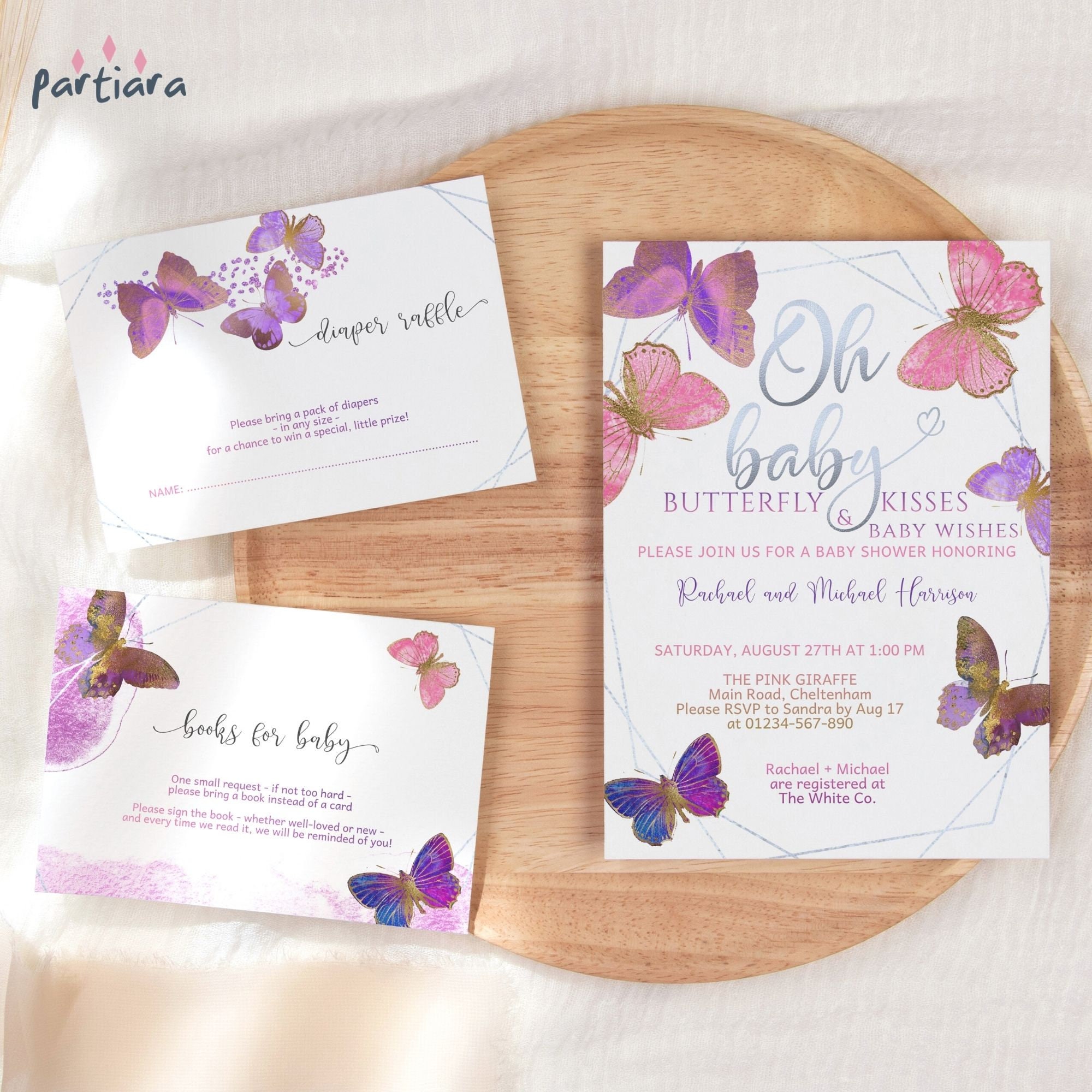 Editable Butterfly Baby Shower Invite Girl Butterflies Etsy
