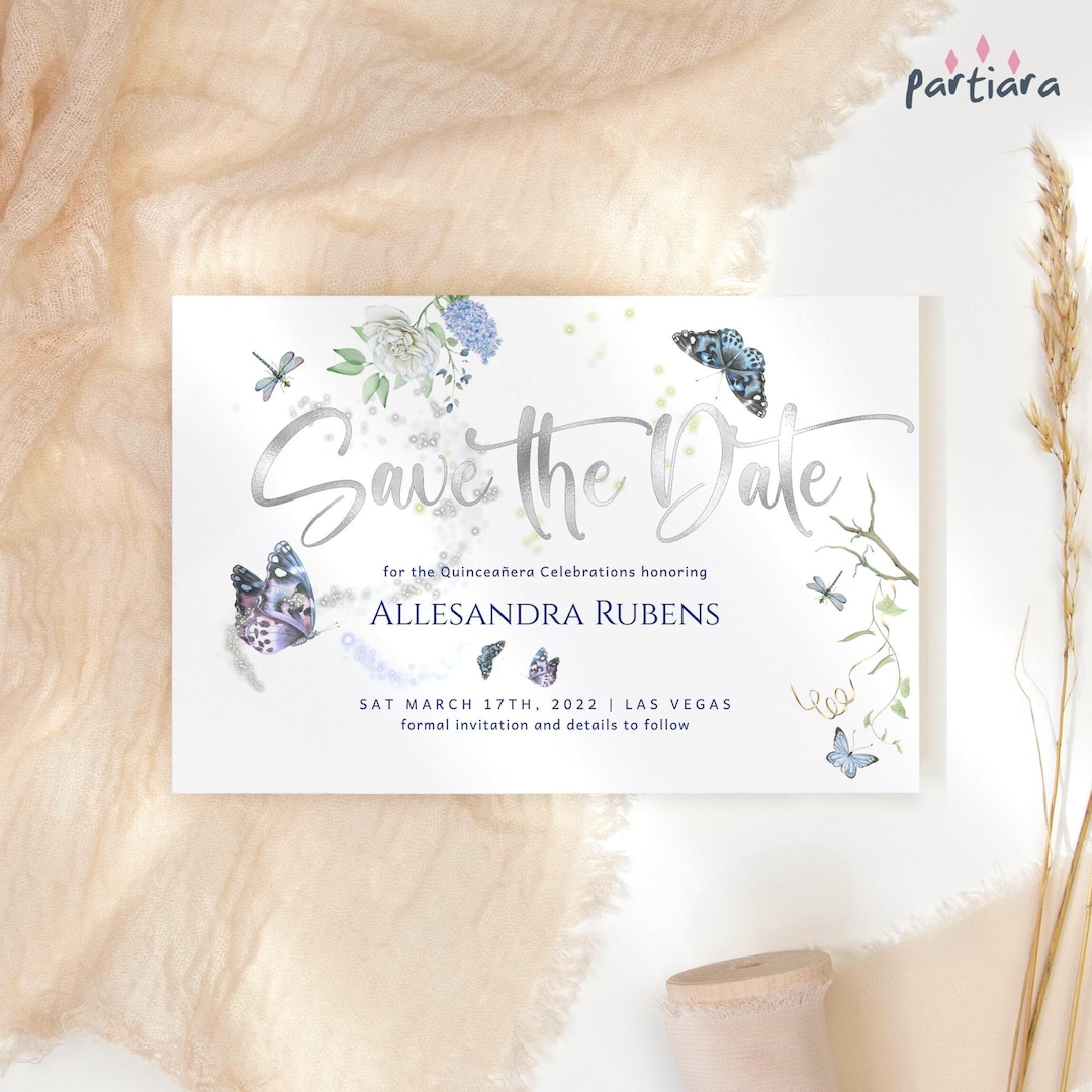 Printable Save the Date Card, Girls Birthday Party Announcement Cards ...