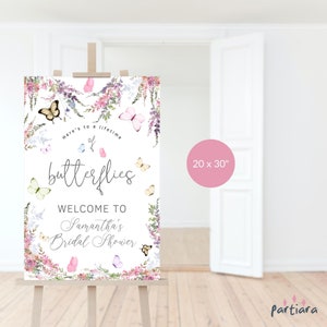 Lifetime of Butterflies Willkommensschild 20x30 Vorlage Bearbeitbare Brautdusche Brunch Willkommensparty Poster Dekor Druckbare Digitaler Download P256