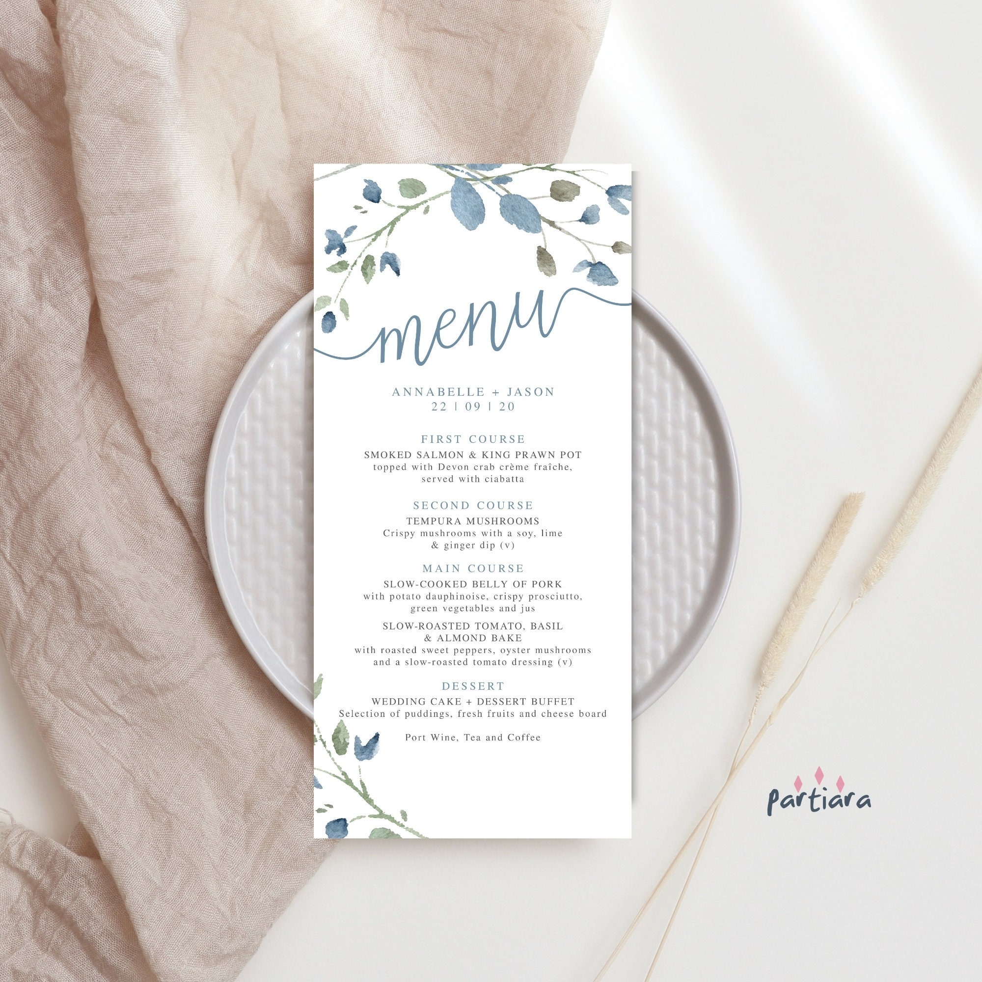 Baby Shower Menu Template