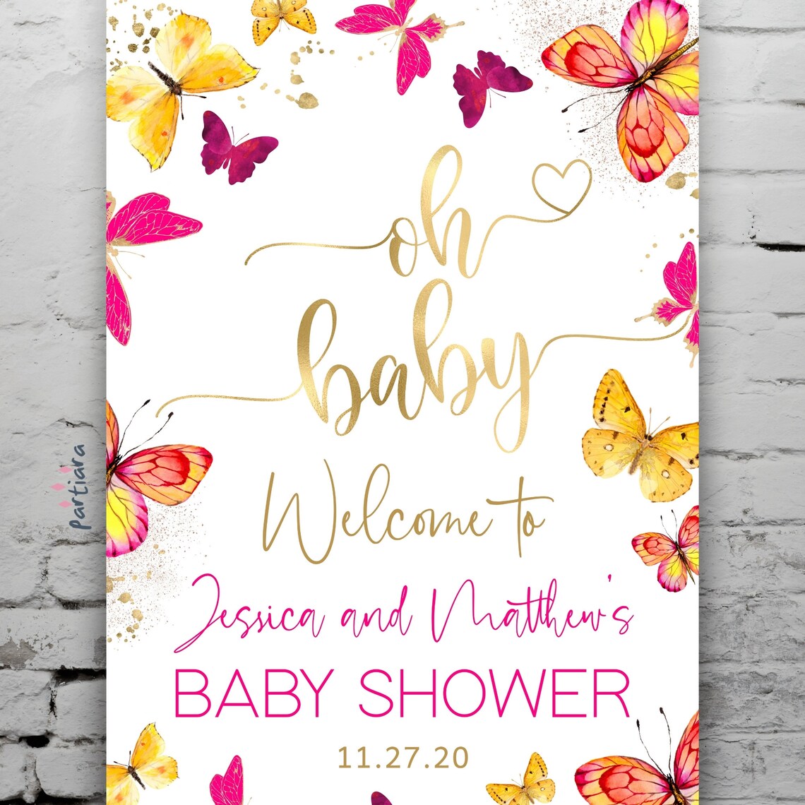 Butterfly Baby Shower Sign Printable Instant Download Etsy