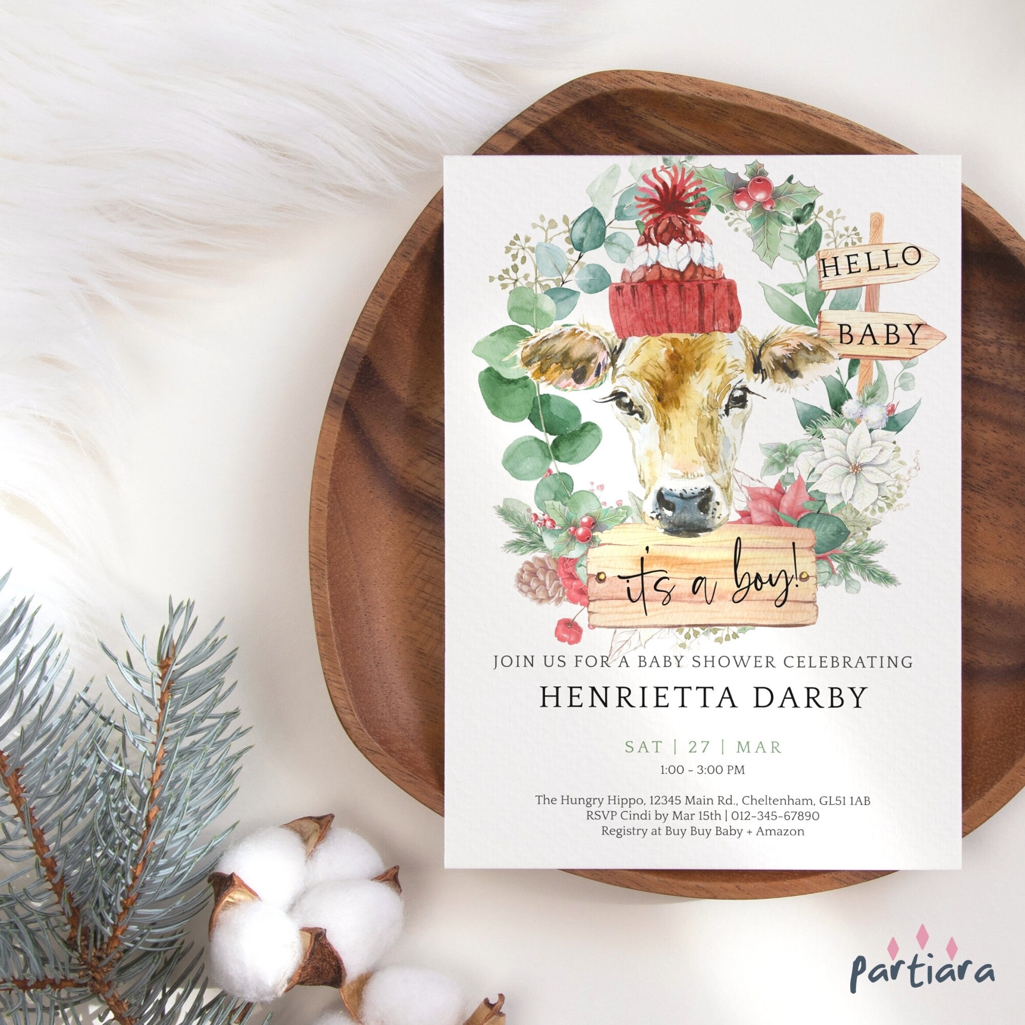 Invitación navideña imprimible para baby shower, invitación para fiesta de  vaca con chispas, decoración navideña de granja de Papá Noel, descarga  digital editable P94 - Etsy México, image size:2000x2000