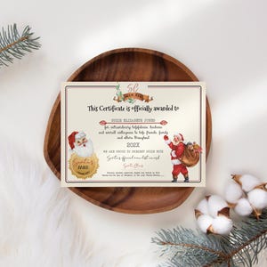 Certificado de Papá Noel editable, certificado de lista de buenos para niño o niña imprimible, cartas de Papá Noel, entrega oficial al Polo Norte, descarga digital E P191