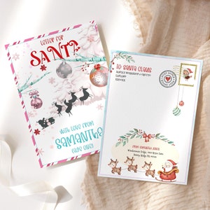 Weihnachtsbrief, Briefe für Weihnachtsmann, Kleinkinder Postkarte Weihnachtsgeschenke Wunschliste Druckbare bearbeitbare Digital Download Vorlage P191