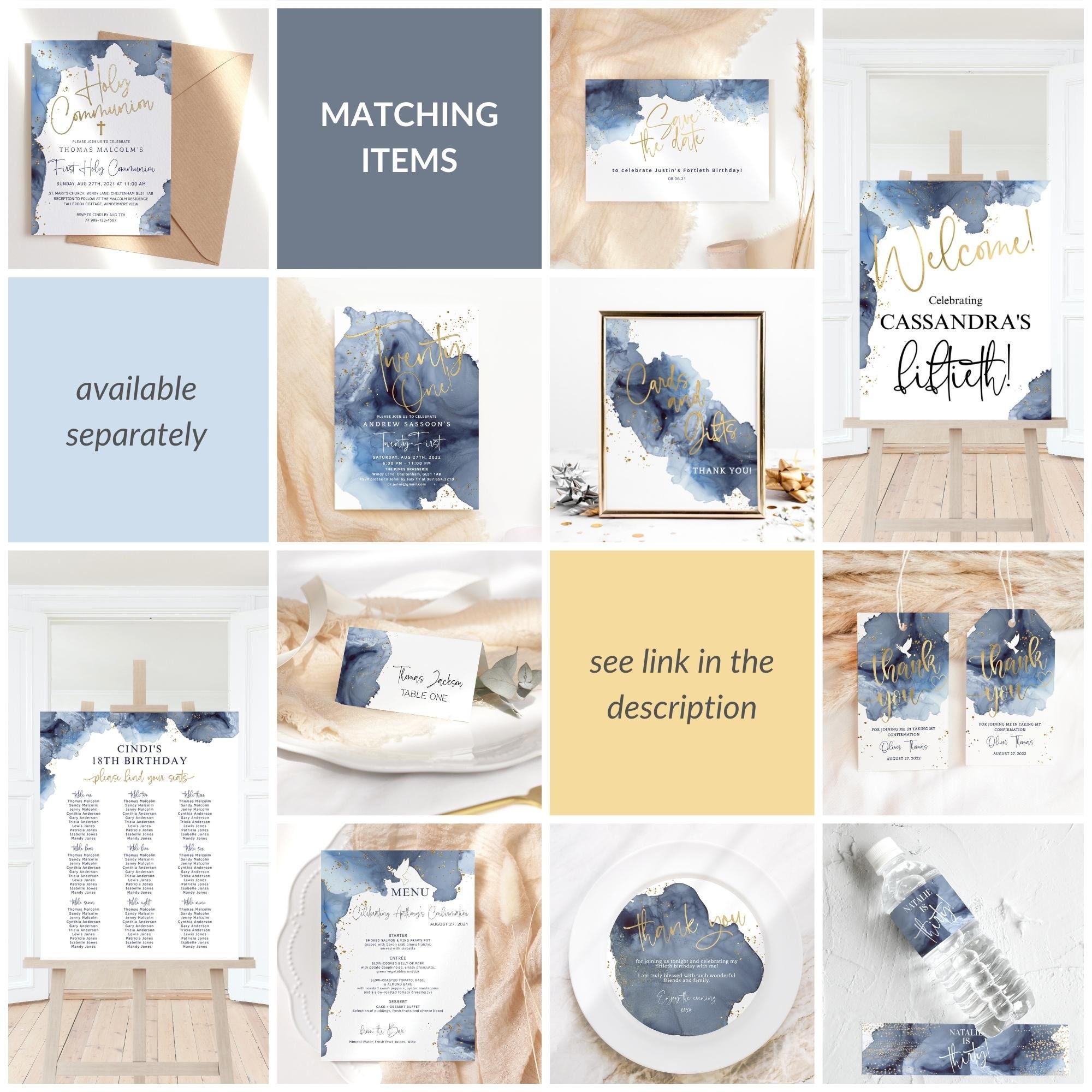 Confirmation Welcome Sign Boys Navy Blue Party Welcome Board Printable ...