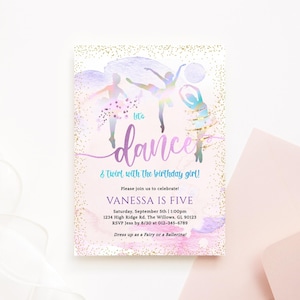 Editable Ballerina Birthday Invitation, Ballet Invitations Printable, Dance Birthday Party Invites for Any Age, DIY Edit Yourself Online