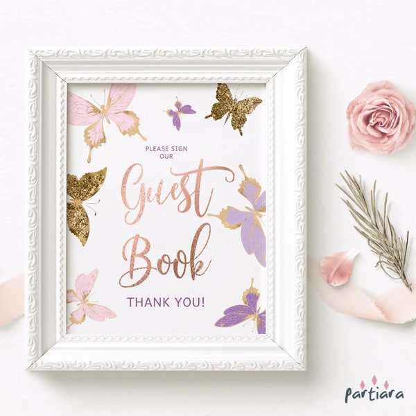 Butterfly Guest Book Etsy