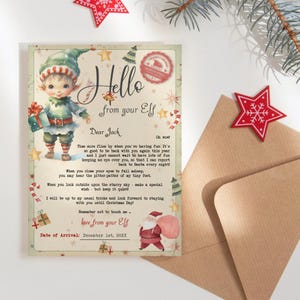 Elf Arrival Letter Template, Hello from your Elf Christmas Letters Printable for Toddlers, First Time Elves Activity Editable Download P191