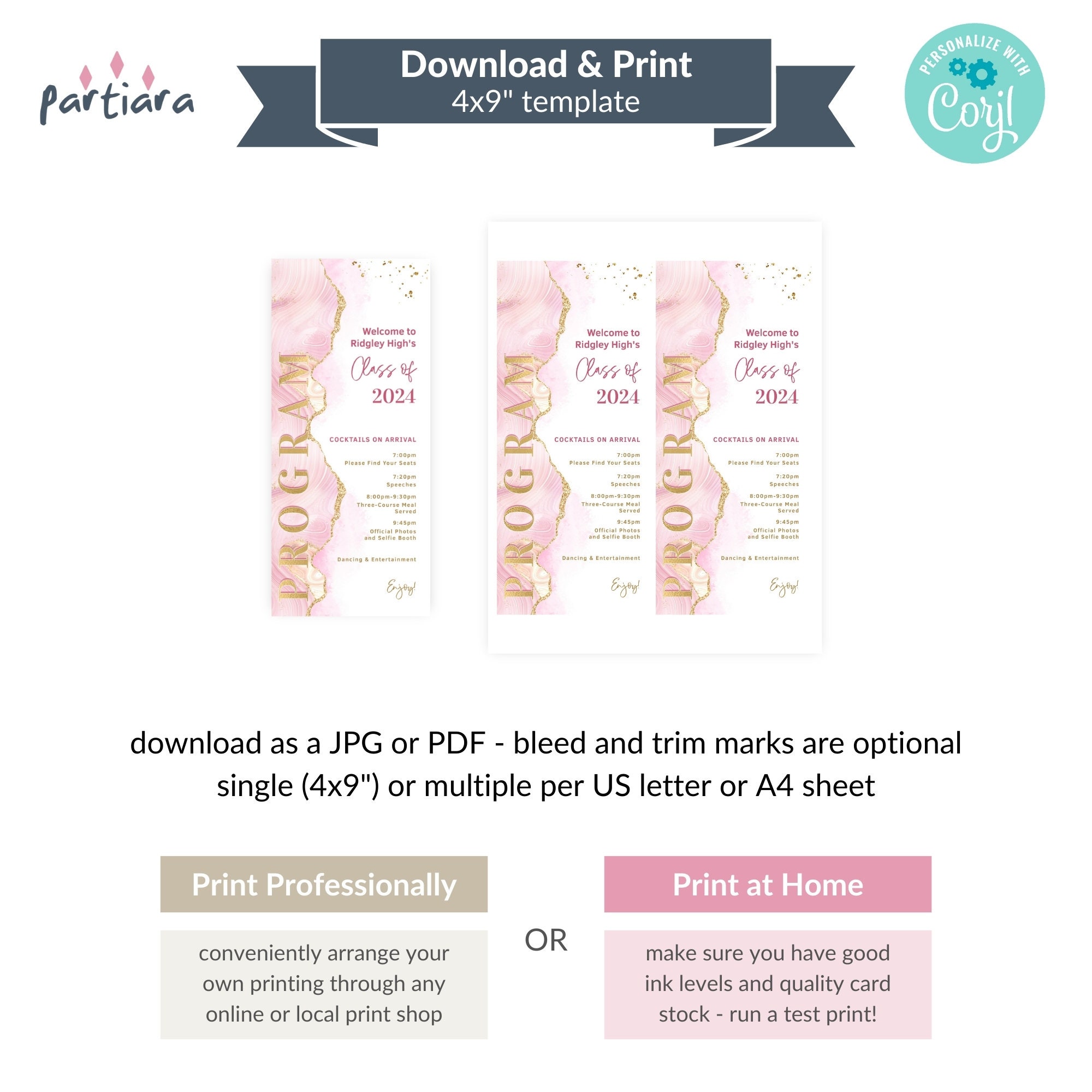 Graduation Program Example Pink Pink Birthday Program Template, Ladies Graduation Programs Printable ...