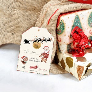 Santa Tag Printable Christmas Eve Sack Tags Printable, Boy Girl Toddlers North Pole Mail Delivery Labels, Editable Template Download P191