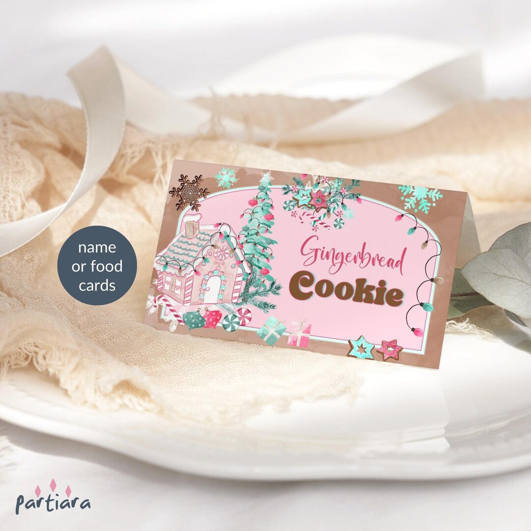 Christmas Cookie Party Labels Cookies Swap Tent Label Editable Template ...