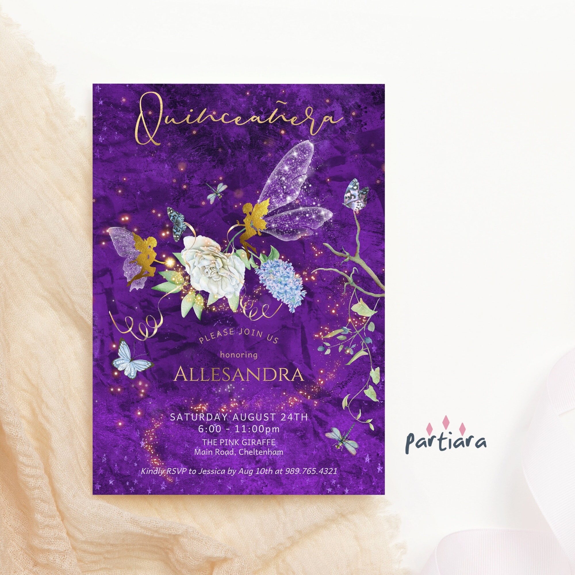 Fairy Quinceanera Birthday Invitation Printable Enchanted - Etsy Fairy Quinceanera Birthday Invitation Printable Enchanted - Etsy