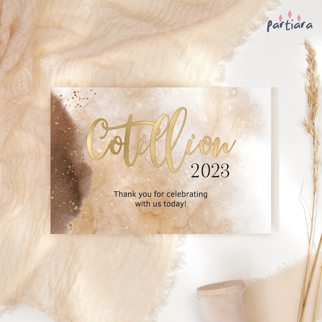 Editable Cotillion Thank You Notecard Template Favor Gifts Label