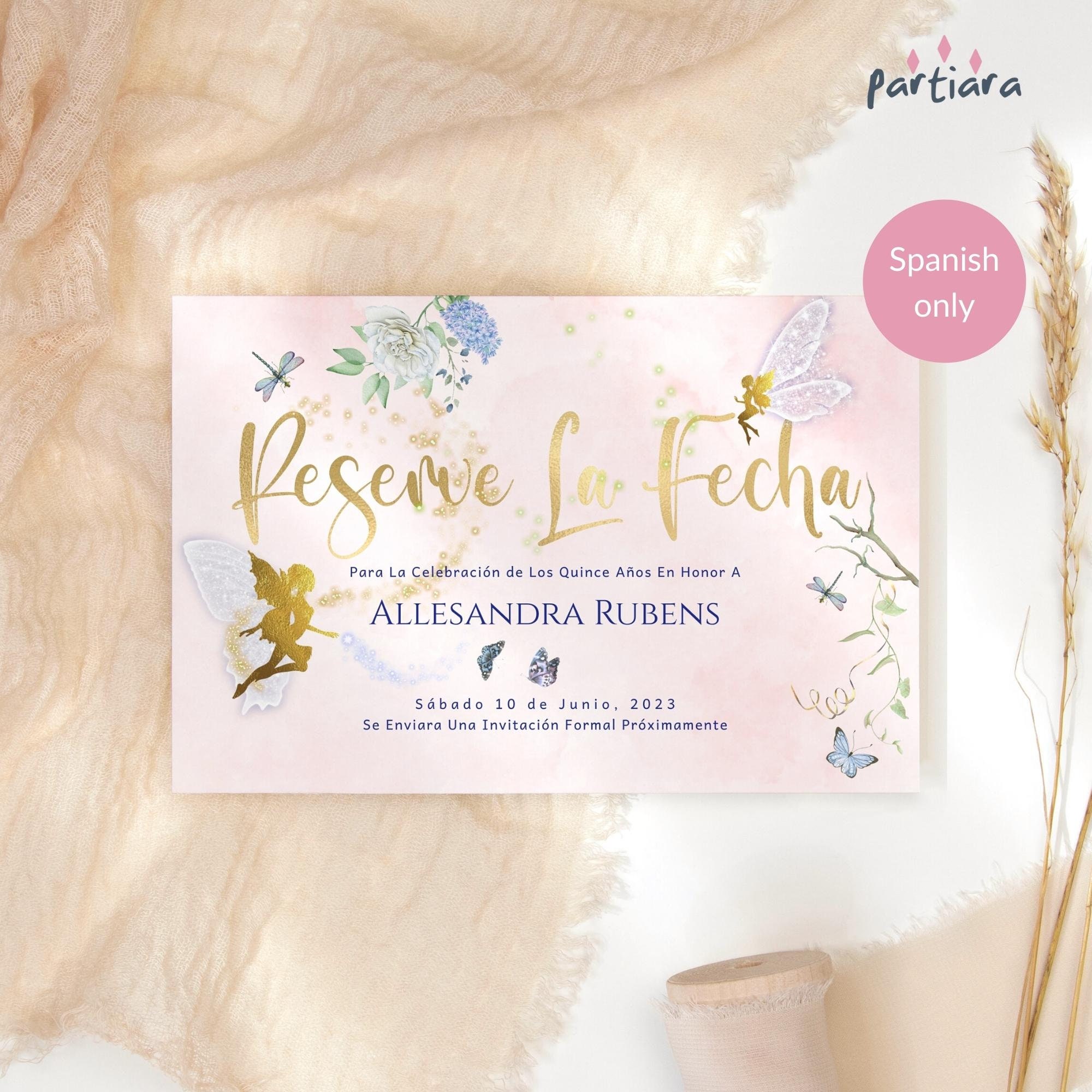 Spanish Save the Date Birthday Party Announcement Quinceanera Etsy