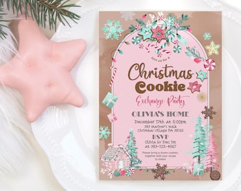 Cookie Swap Invitation: Christmas Cookie Exchange Party Invite Editable Template P843