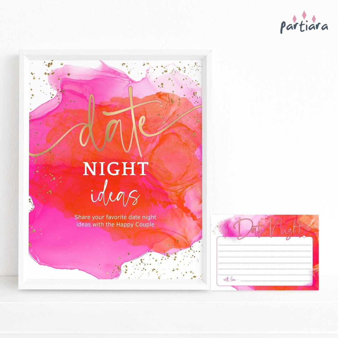 Bridal Shower Date Night Ideas Hot Fuchsia Pink and Orange Tropical