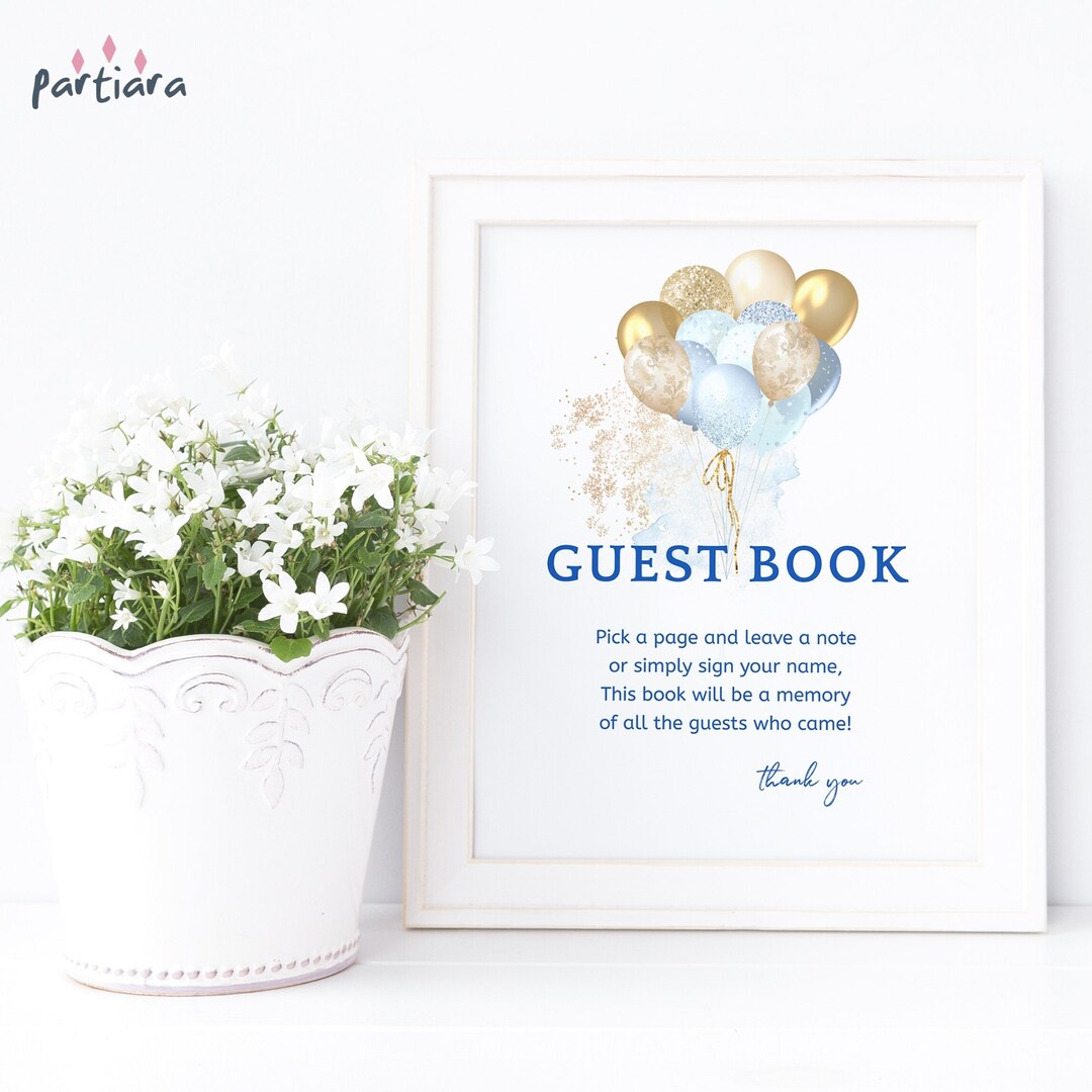 Editable Guestbook Sign Boy Baby Shower Table Poster Decoration Pastel ...