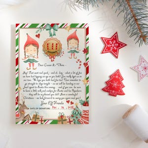 Cartas de despedida de elfos, plantilla editable para descargar digitalmente para niñas, hermanas o hermanos, despedida de elfos, tarjetas imprimibles Corjl P191