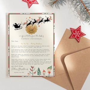 Carta de Papá Noel Corjl DIY Editable Entrega de correo al Polo Norte Personalizar en línea Descarga digital Plantilla autoimprimible P191