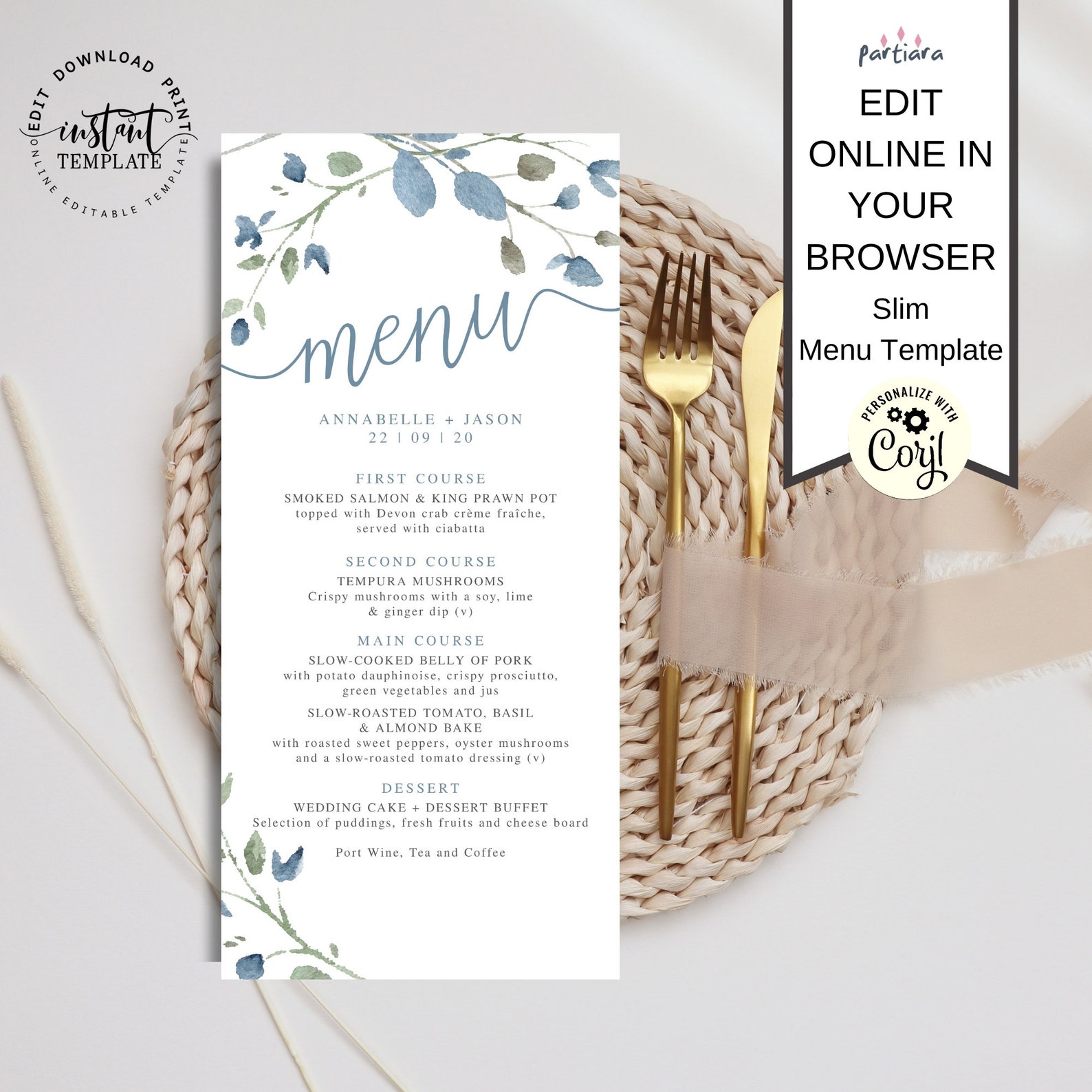 Baby Shower Menu Template