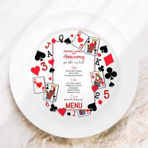 Karta menu kasyna z motywem do druku, karta do ładowania na okrągło na rocznicę lub urodziny, edytowalny szablon do pobrania cyfrowego P445