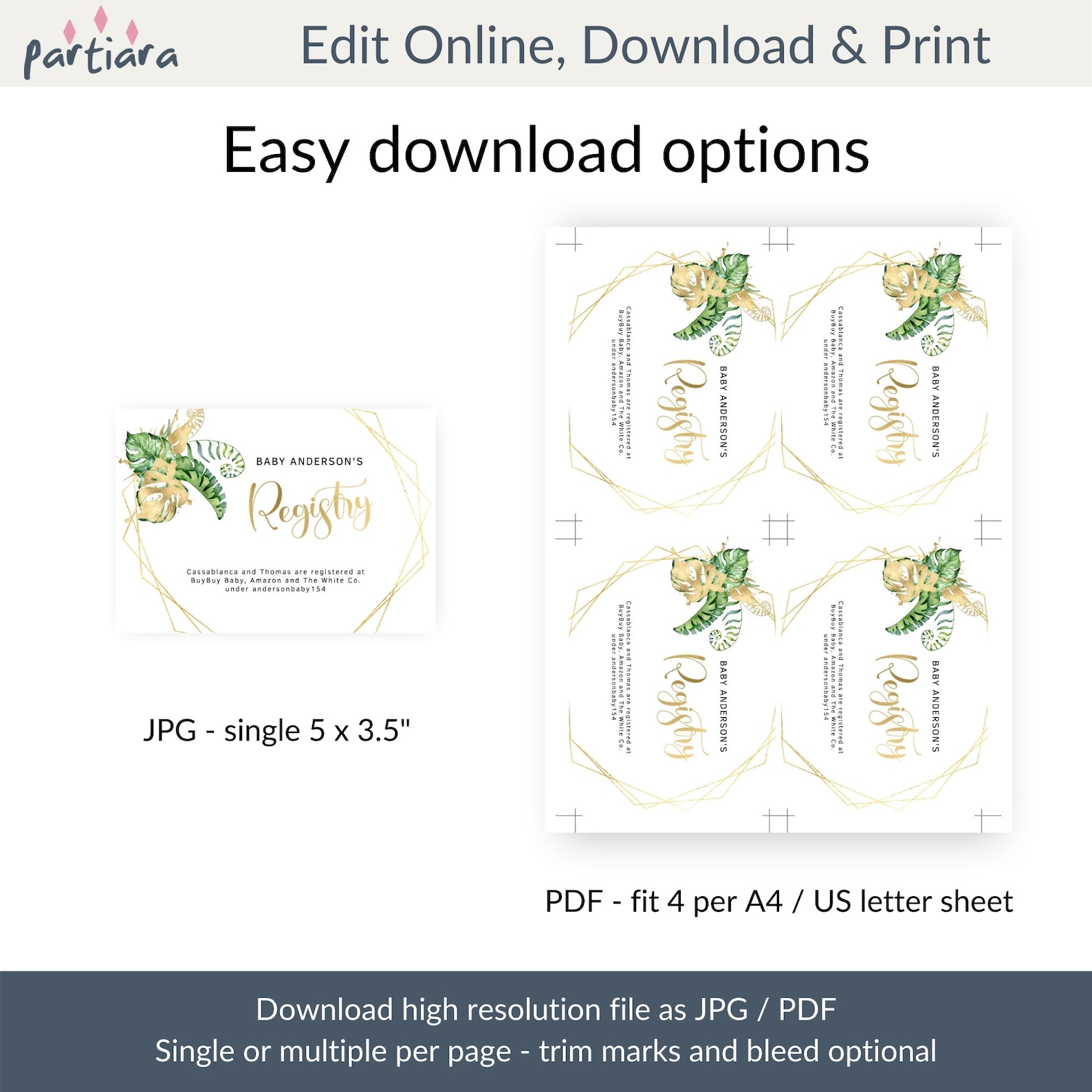 Editable Baby Shower Invitation Registry Details Card Boy Etsy UK