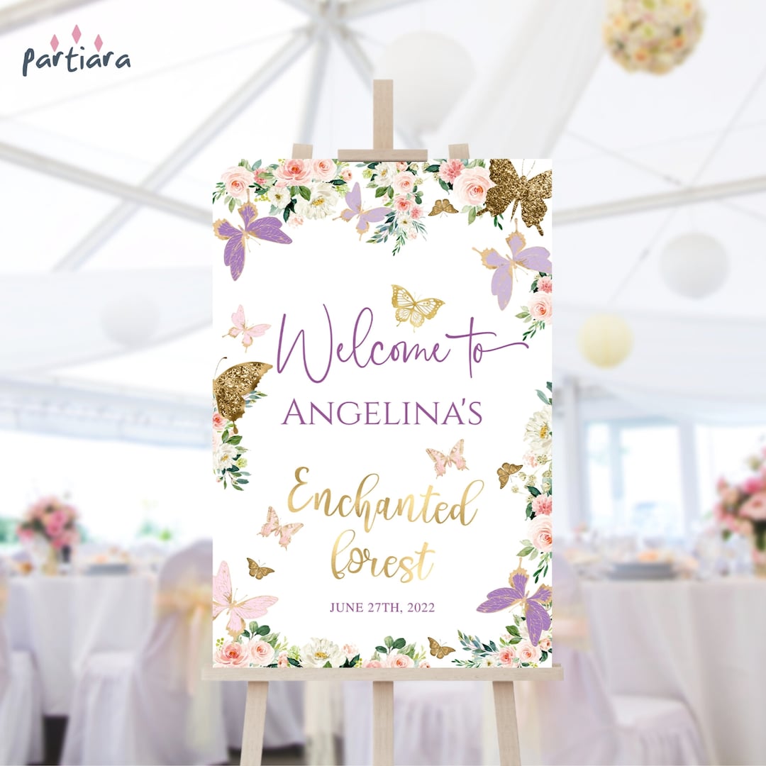 Enchanted Forest Welcome Sign Printable Girl's Birthday - Etsy
