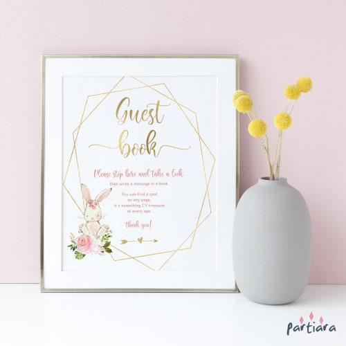 Baby Girl Shower Guest Book Alternative Printable Guest Book - Etsy