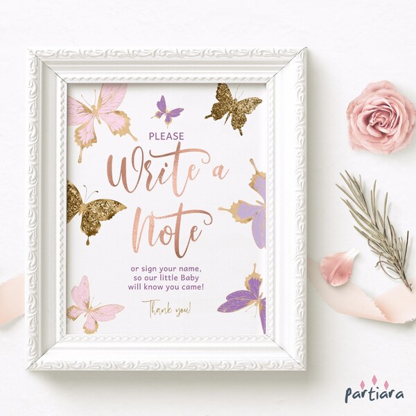 Butterfly Guest Book Etsy