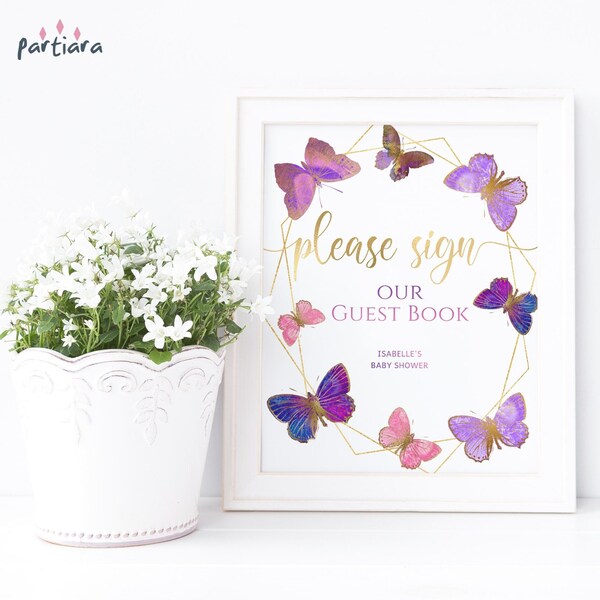 Butterfly Guest Book Etsy