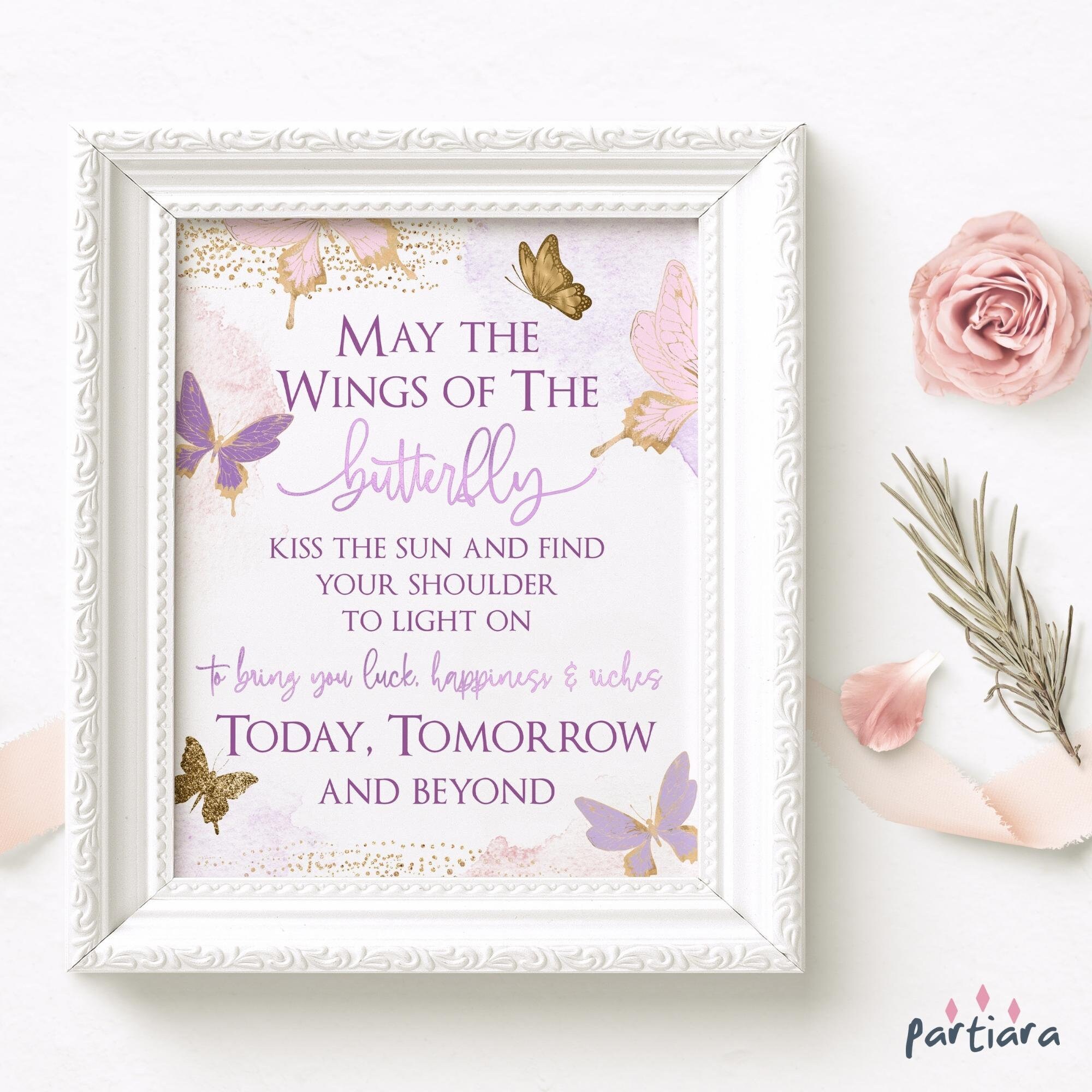 Butterfly Baby Shower Table Decor Printable Saying Butterflies Etsy