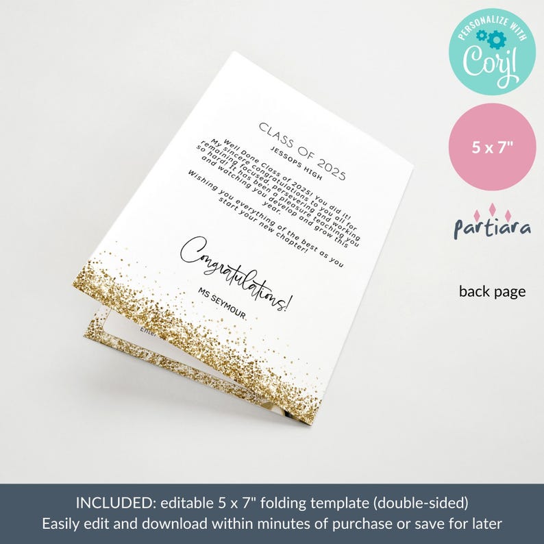Graduation Program Self Editable Black and Gold College High School or University Grad Programs Printable Bi-Fold Booklet Template P251 image 5