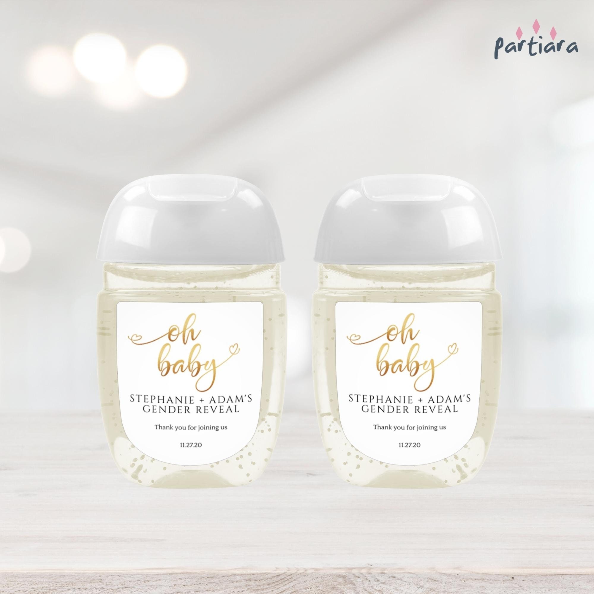 Editable Baby Shower Sanitizer Labels Template All White and - Etsy