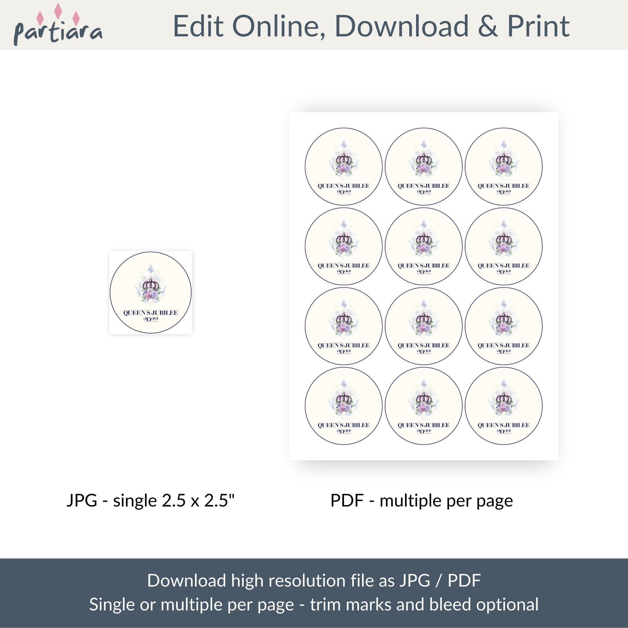 Queen's Platinum Jubilee Cupcake Toppers Printable Garden Etsy UK
