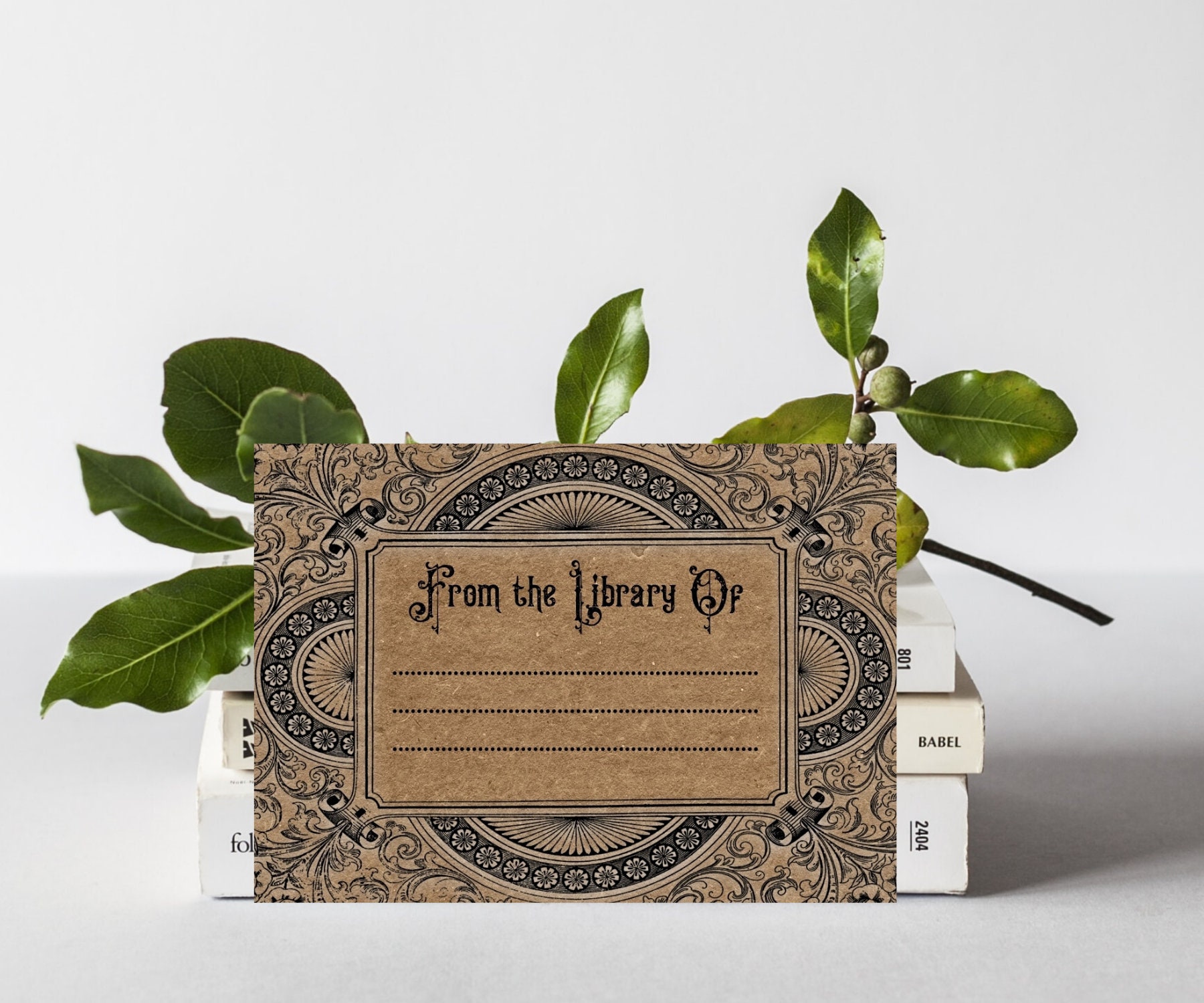Book Plate Stickers Bookplate Labels Vintage Rustic Kraft | Etsy