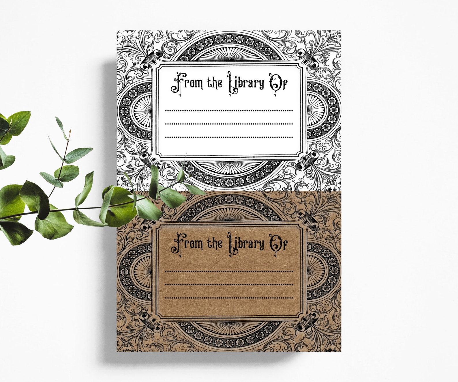 Book Plate Stickers Bookplate Labels Vintage Rustic Kraft | Etsy